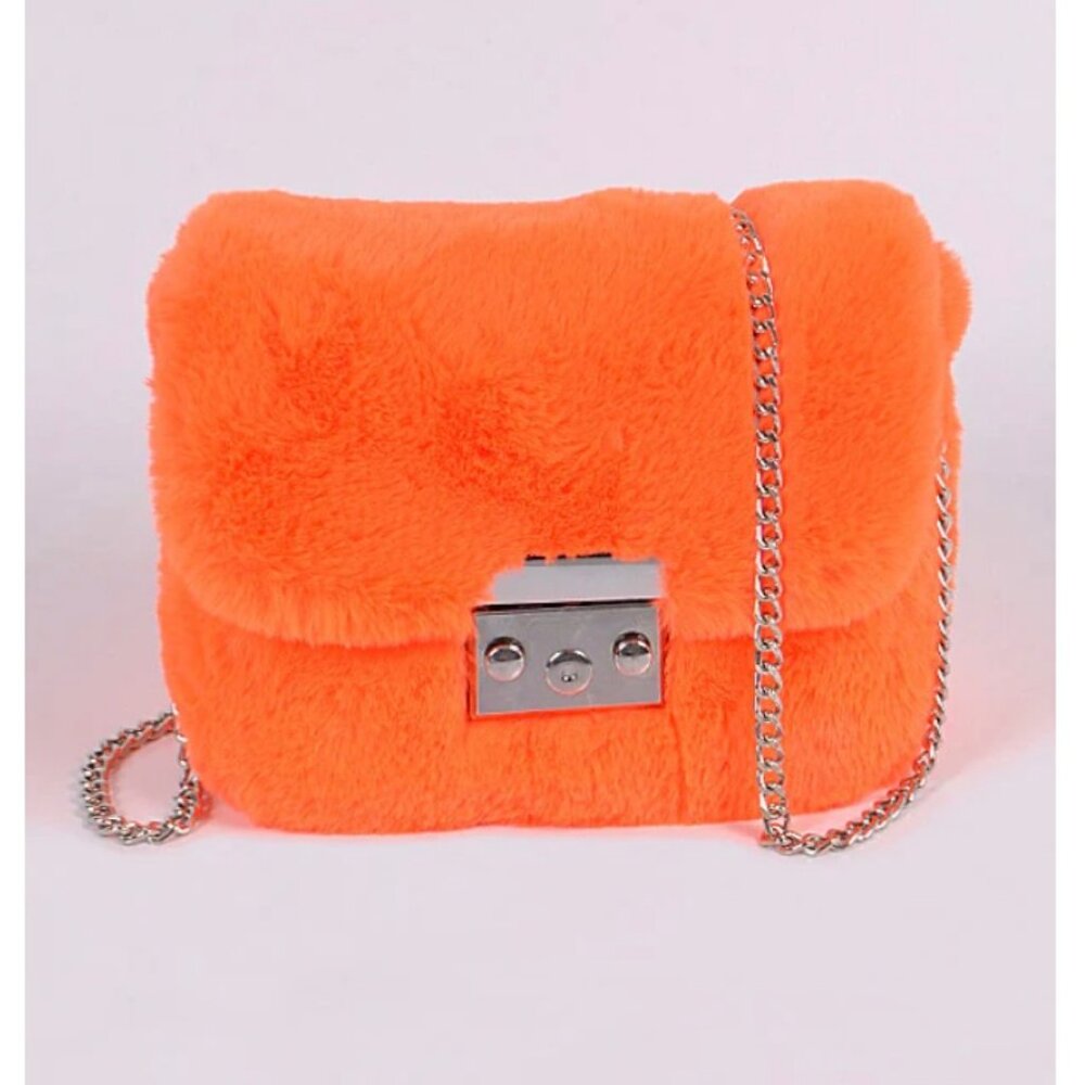 Bright and Bold Fuzzy Mini Crossbody Bag,